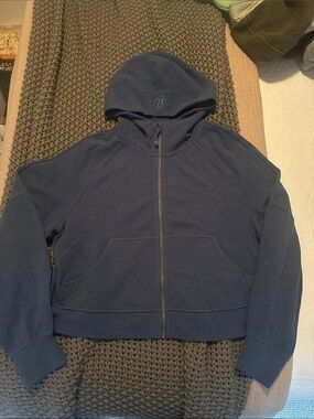 Lululemon Navy Waffle Zip-Up Hooded Sweatshirt